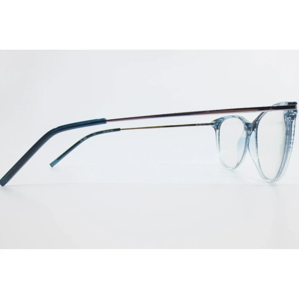 Elements Europa EL-450 Blue Striped Clear Cat Eye Eyeglass Frames 53-16-140 C1